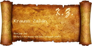 Krauss Zalán névjegykártya