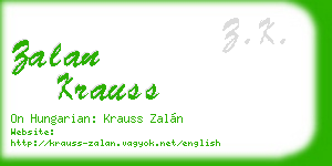 zalan krauss business card